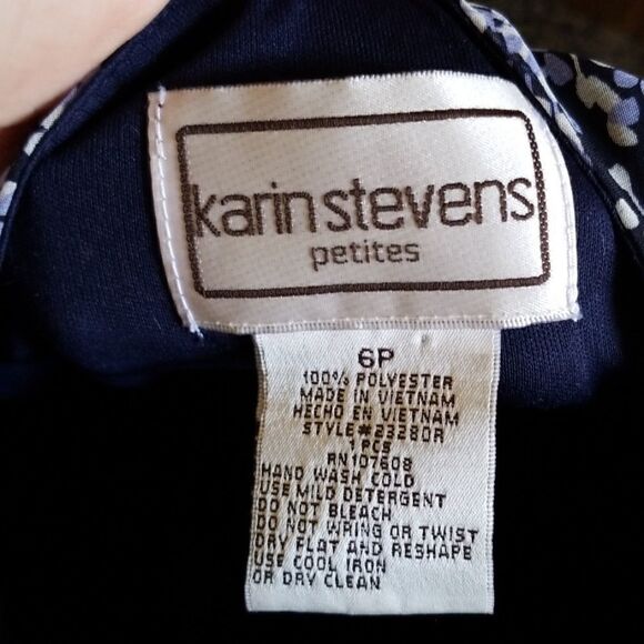 Karin Stevens Petites Floral Blue Dress - Picture 6 of 7